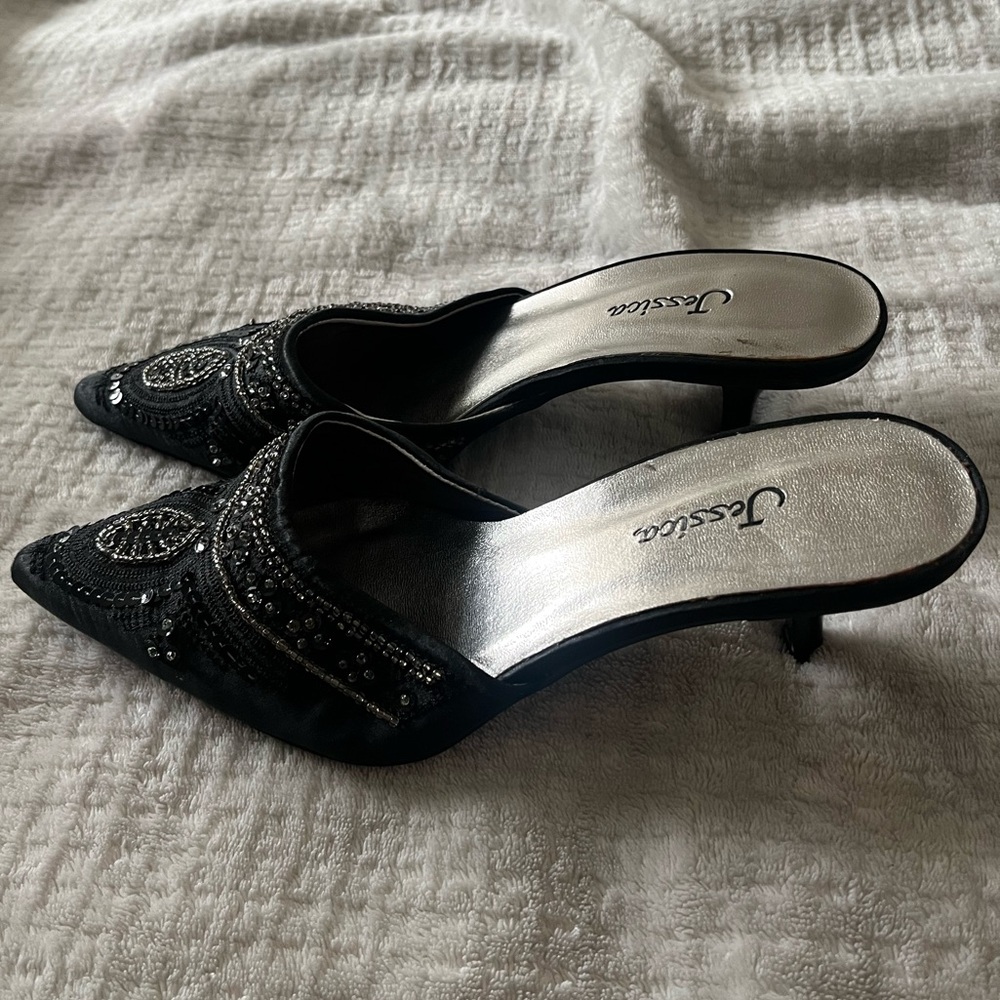 Jessica Black Sequin Women's Mules size 6.5 - Picture 6 of 6